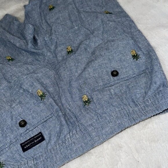 Janie and Jack Embroidered Pineapple Linen Shorts size 6-12 months NEW Hawaiian - Picture 11 of 12